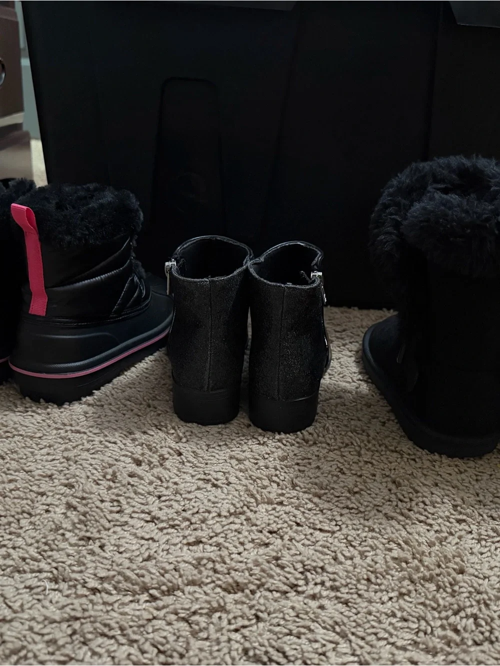 Place Black Side-Zip Ankle Boots for Kids